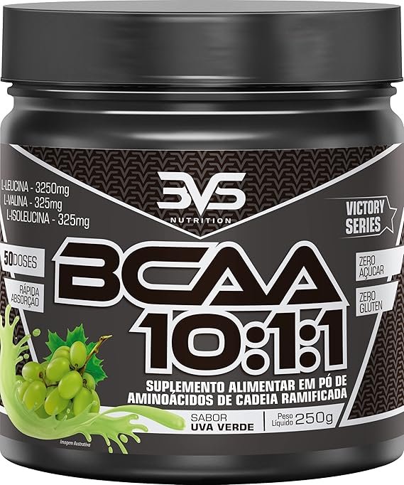 3VS-Nutrition-BCAA-250g-Sabor-gourmet-Uva-Verde.jpg 3VS Nutrition BCAA 10:1:1 250g - Sabor gourmet Uva Verde - Imagem 1