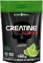 Creatine Turbo BlackSkull - Creatina Monohidratada em pó, com carboidrato para melhor absorção e performance (300g Refil, Limão)