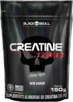 Creatine Turbo BlackSkull - Creatina Monohidratada em pó, com carboidrato para melhor absorção e performance (150g Refil, Sem sabor)