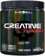 Creatine Turbo BlackSkull - Creatina Monohidratada em pó, com carboidrato para melhor absorção e performance (300g Pote, Sem sabor)