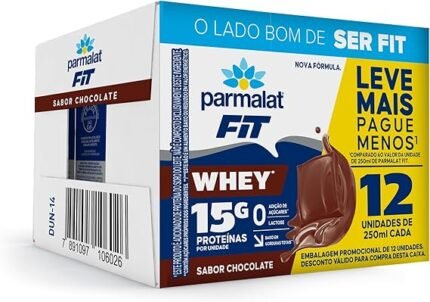 Parmalat Fit Bebida Proteica Chocolate 15g de Proteína 250mL – 12 Unidades