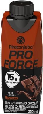 Piracanjuba ProForce 15g de Proteínas Zero Lactose Sabor Chocolate - 12 Unidades de 250ml - Imagem 2